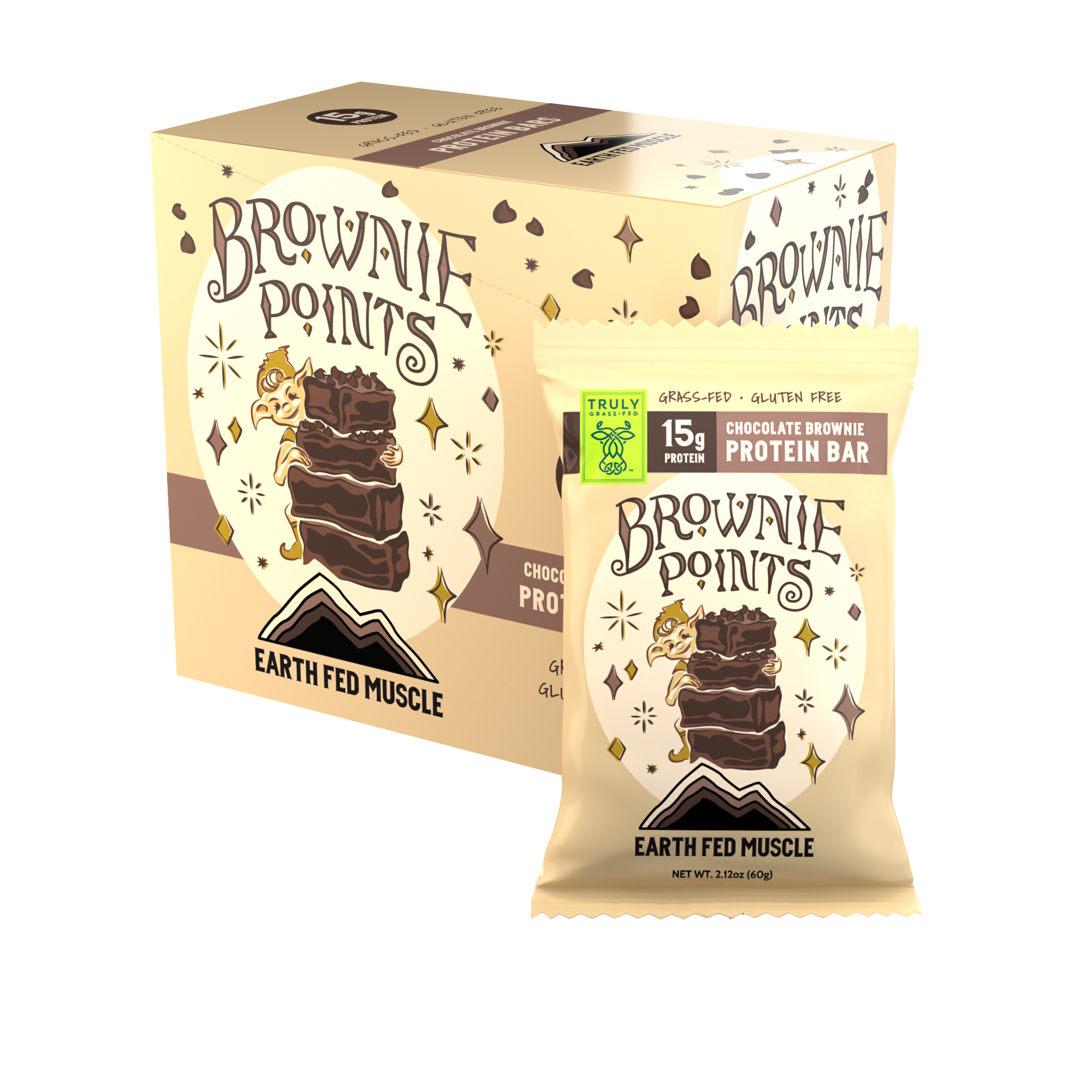 Chocolate Brownie Grass Fed Whey Protein Bars - HECOstix