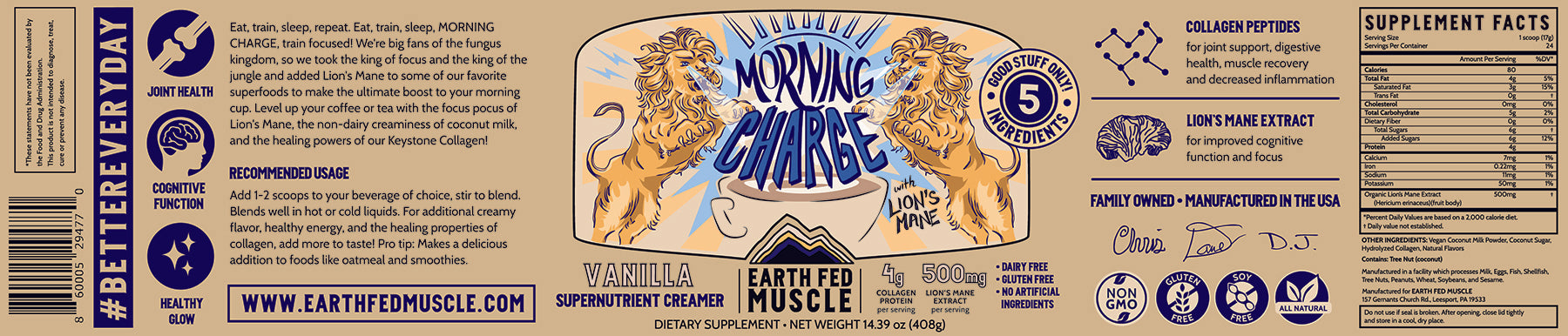 Morning Charge Supernutrient Creamer with Lion’s Mane - HECOstix