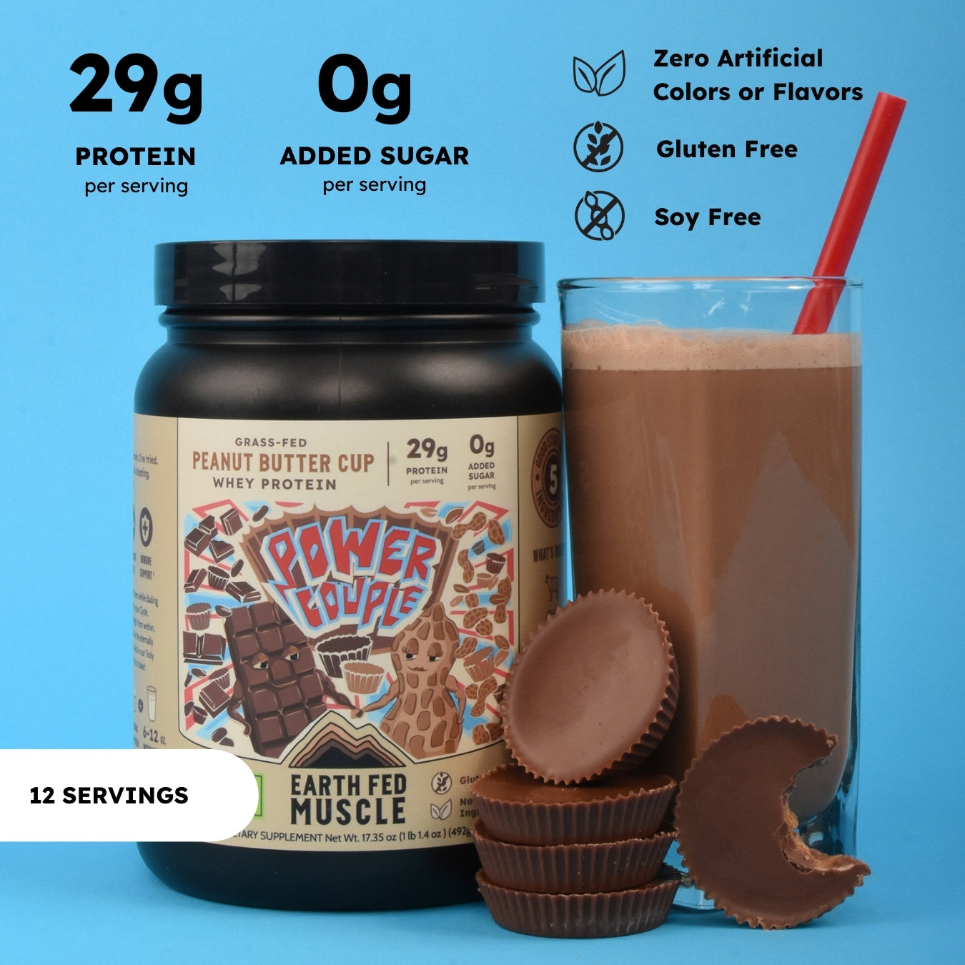 Power Couple (formerly known as Friends with Benefits) Peanut Butter Cup Grass-Fed Protein - HECOstix