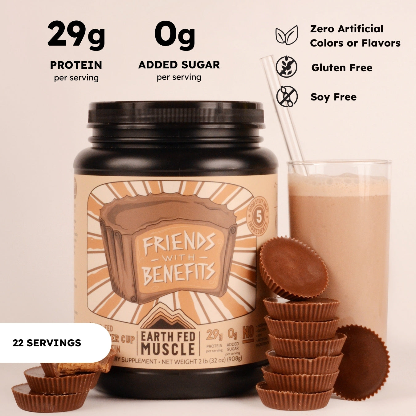 Power Couple (formerly known as Friends with Benefits) Peanut Butter Cup Grass-Fed Protein - HECOstix