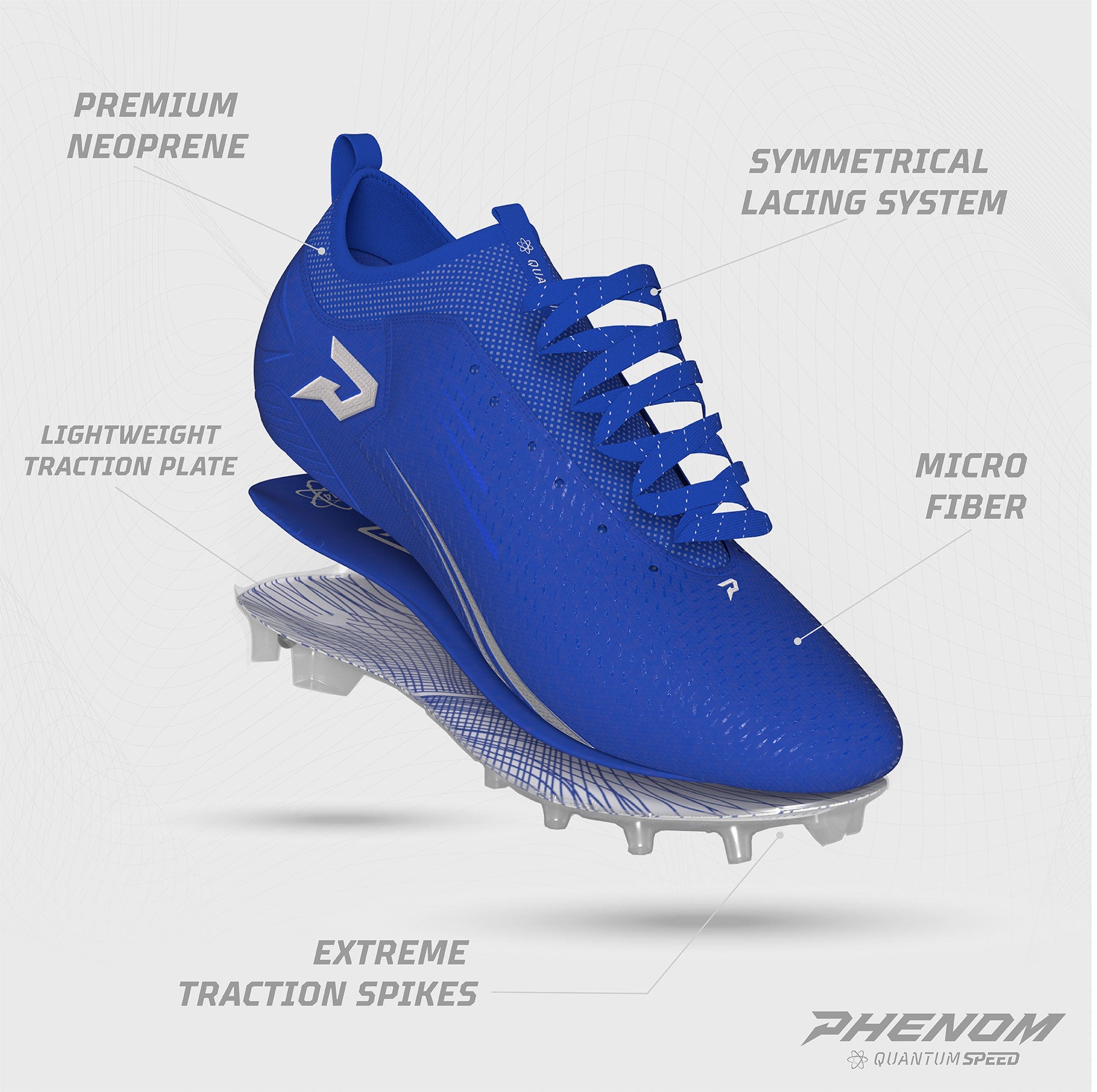 Quantum Speed: Football Cleats - Royal Blue - HECOstix