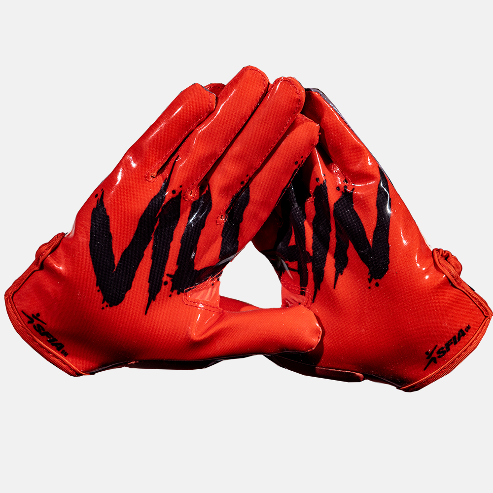 Red Villain Football Gloves - VPS1 by Phenom Elite - HECOstix