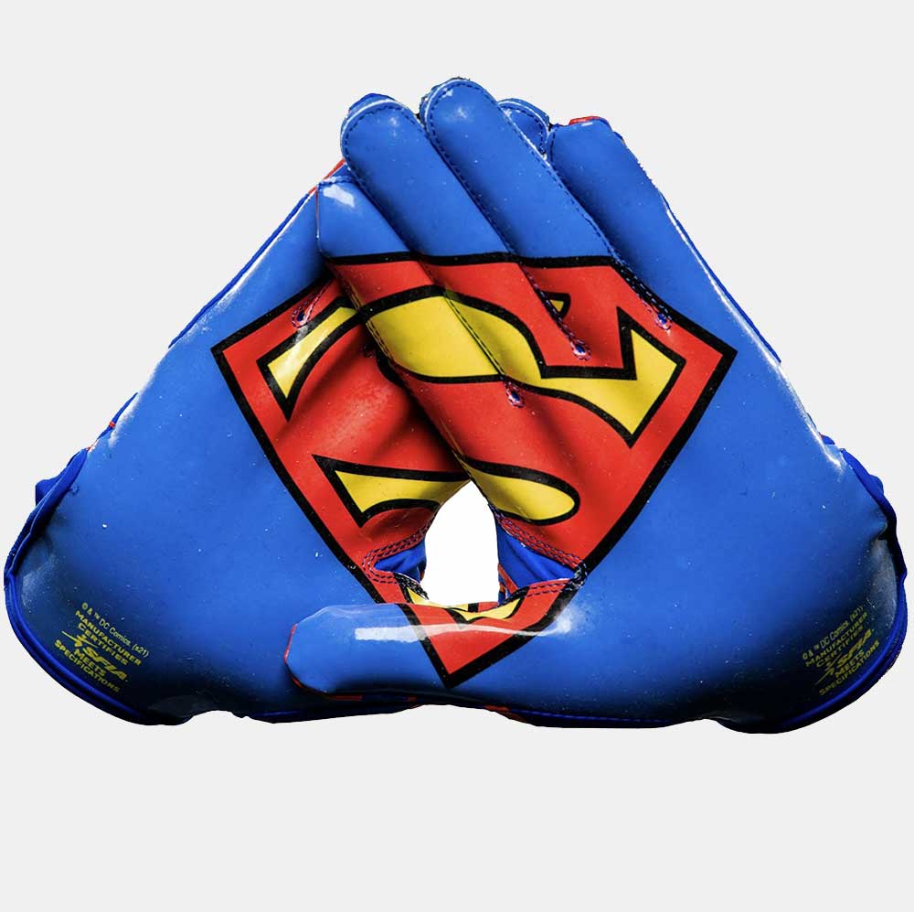 Superman Football Gloves - VPS1 by Phenom Elite - HECOstix