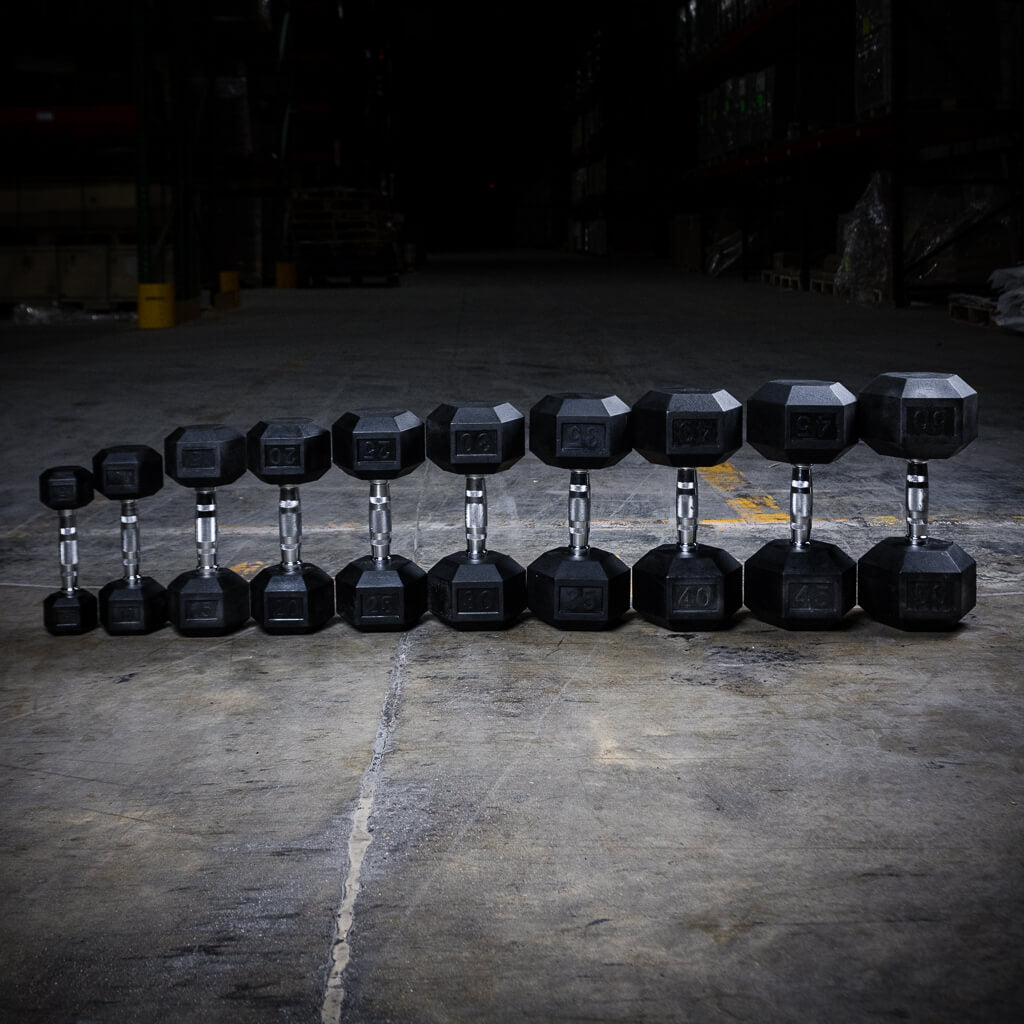 PRx Rubber Hex Dumbbells