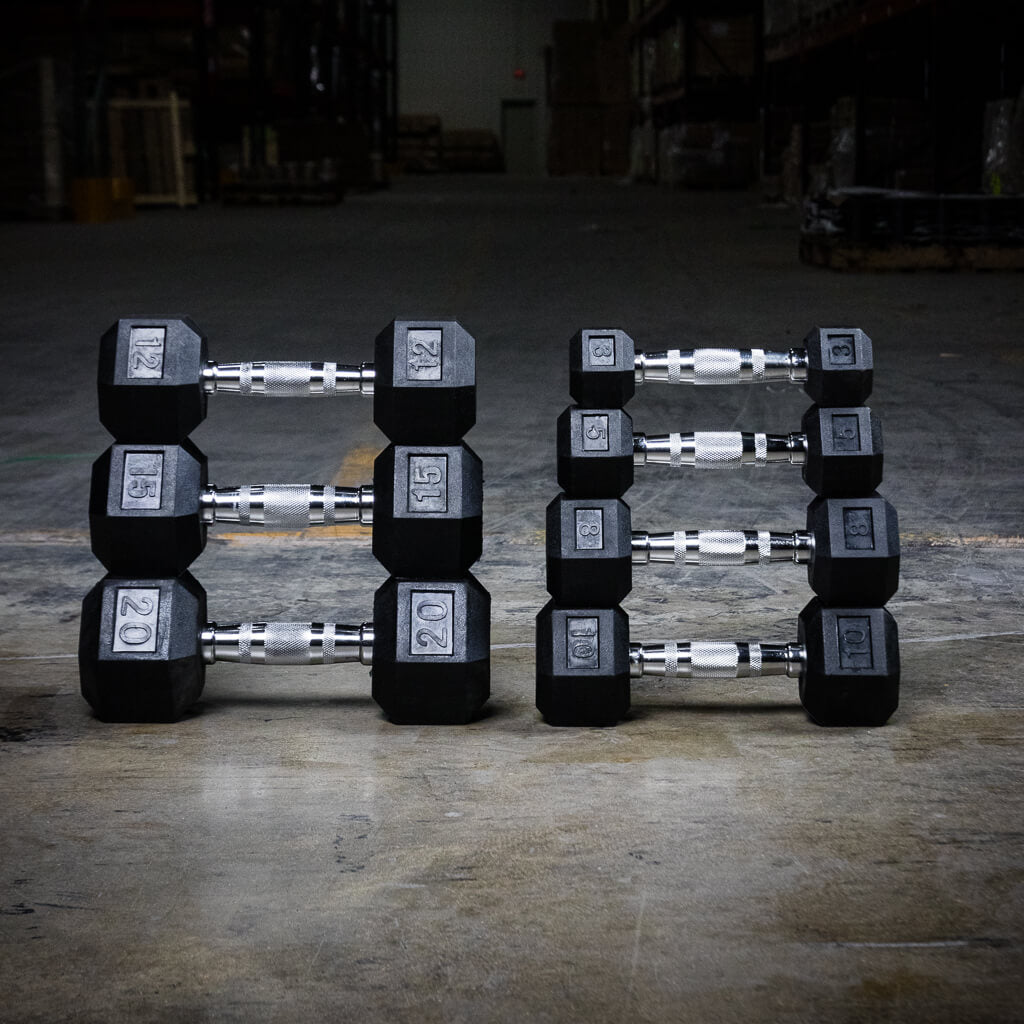 PRx Rubber Hex Dumbbells